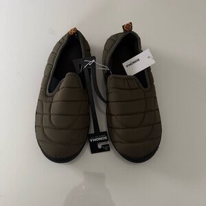 Fleece Puffer Slippers Mens XL 12 13 Green Outdoor